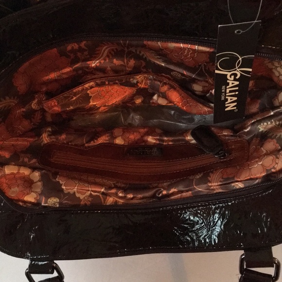 New Galian New York Large Faux Leather Tan Handbag - Picture 3 of 7